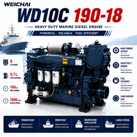 Mesin Diesel Kelautan SCDC Weichai WD10C190-18 190HP 1800RPM 6 Silinder Turbocharged Berpendingin Air untuk Kapal Nelayan dan Kapal Kerja