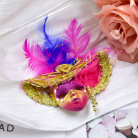 Masque magnétique Venise Aimants pour réfrigérateur Scène de maison Atmosphère Articles de décoration Pendentifs Petits masques