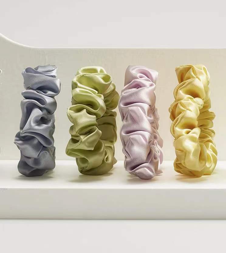 Роскошная модная атласная шелковая резинки для волос на заказ дизайнерские винтажные узкие резинки для волос с логотипом