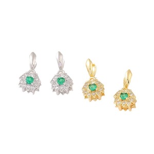 18K gold plated pendant <b>clip</b> with diamond-encrusted lotus flower clasp, jade pendant, crystal lotus melon seed clasp necklace - Product Image 5