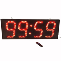 Jam dinding besar LED 4 Digit aluminium 12 inci, peralatan listrik Alarm getar dengan Motor AC
