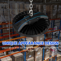 Lumière LED UFO industrielle à haute luminosité pour entrepôt, avec capteur de mouvement, dimmable, 100w 150w 200w