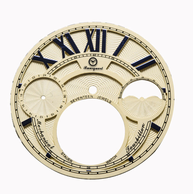 Multicolor Top Laser Cut Watch Accessories Dial Embossed Skeleton Fits Tourbillon Caliber 3310
