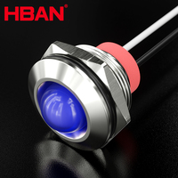 HBGQ19DG-D/Y/S a mené l'indicateur lumineux Ip67 19mm rouge vert bleu lumière 12v 24 volts 220v lampe de signalisation principale voûtée avec des fils