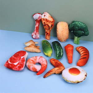 La migliore vendita di simulazione interattiva da masticare giocattoli per cani Super morbidi peluche verdure pane ripieno di carne in cotone squittio giocattoli per animali domestici - Product Image 6