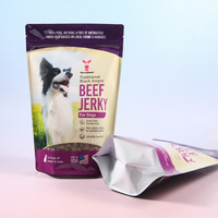 Sacs Mylar personnalisés à fenêtre pour aliments pour animaux de compagnie, en aluminium alimentaire, imprimés numériquement, anti-odeur, pour friandises pour chiens, à fond plat