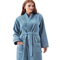 Peignoir à capuche en coton turc biologique certifié GOTS pour femmes, qualité spa, lavable en machine