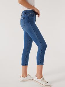 Vente chaude stretch <span class=keywords><strong>Jeans</strong></span> Taille Haute Couleur Unie Sept Points Femmes Skinny <span class=keywords><strong>Jeans</strong></span> Vintage - Product Image 3