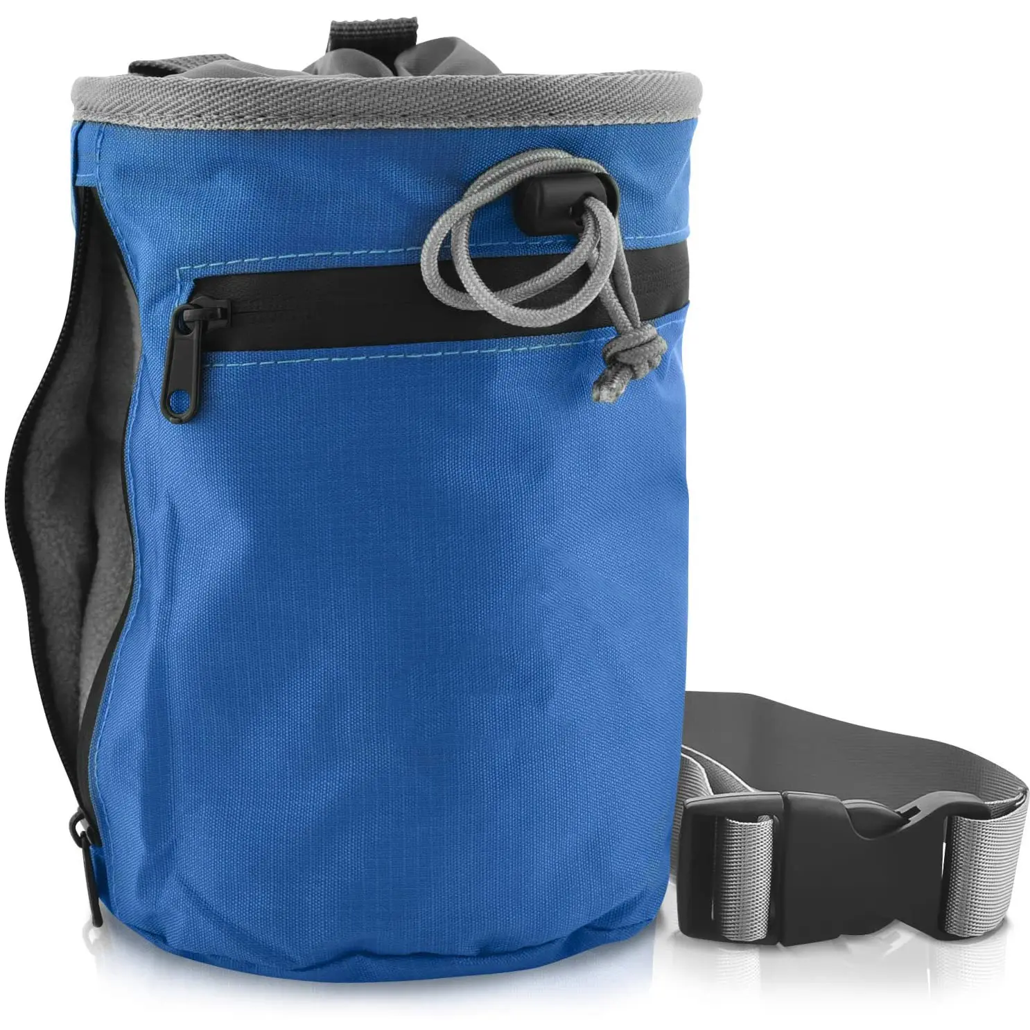 Custom Bouldering Chalk Bag Bucket with Quick-Clip Belt & Carabiner Drawstring Rock Climbing Chalk Bag