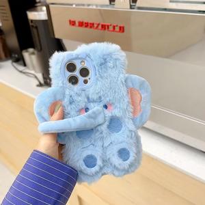 Nueva funda de teléfono móvil de felpa Elephant <span class=keywords><strong>Applin</strong></span> a la moda para iPhone 13 14 15 16 Pro Max, funda de teléfono bonita y cálida para invierno - Product Image 5