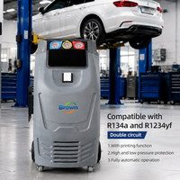 Machine de récupération de réfrigérant AC à double circuit R134a R1234yf, 2 cylindres, entièrement automatique, unité de recharge et de recyclage pour toutes les voitures