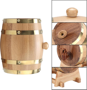 <span class=keywords><strong>Fût</strong></span> <span class=keywords><strong>de</strong></span> vieillissement en chêne avec support, 50l, fûts à vin en bois, fûts à vin en bois pour brasseurs artisanaux, grands fûts à vin en bois - Product Image 2