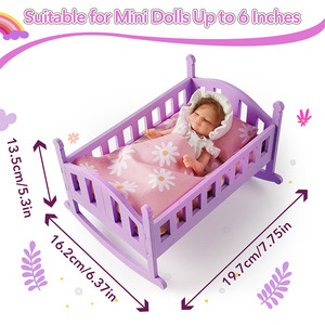 <span class=keywords><strong>Lit</strong></span> de <span class=keywords><strong>poupée</strong></span> en bois Jeu de rôle <span class=keywords><strong>Lit</strong></span> de berceau en bois pour bébé Ensemble de jouets de simulation pour enfants - Product Image 3