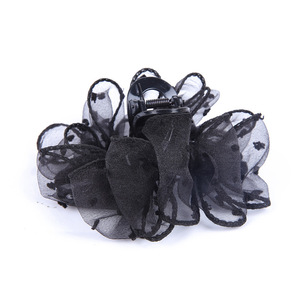 Pince à cheveux de luxe noire à pois en maille effet bulle, grande taille, pince requin haut de gamme pour cheveux épais - Product Image 5