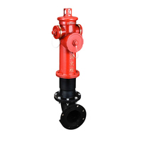 Hydrant d'incendie extérieur Taikong 2 voies en acier inoxydable et fonte ductile rouge DN150, type pilier à double sortie 1,6 MPa, personnalisable