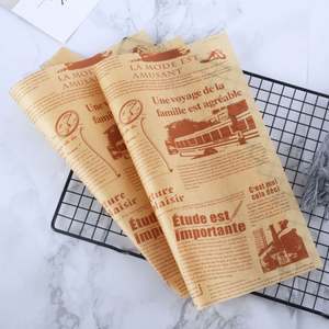 Papier ciré alimentaire imprimé avec logo, résistant à la graisse, format standard personnalisé, pour hamburgers, vente en gros - Product Image 2