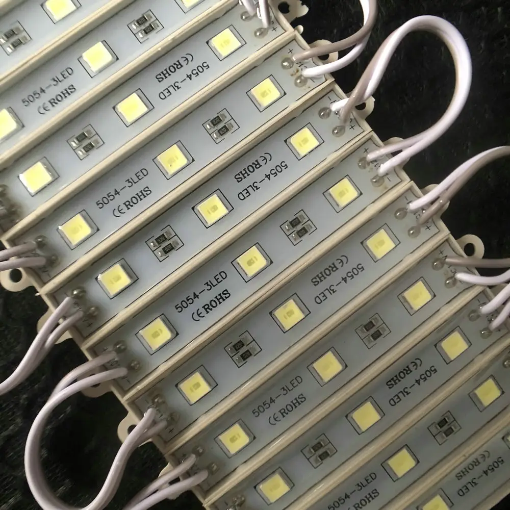 핫 세일 SMD 5054 2835 DC12V IP65 하이라이트 3 LED 모듈 램프 광고 led 캡슐화 시리즈 LED 사인 보드