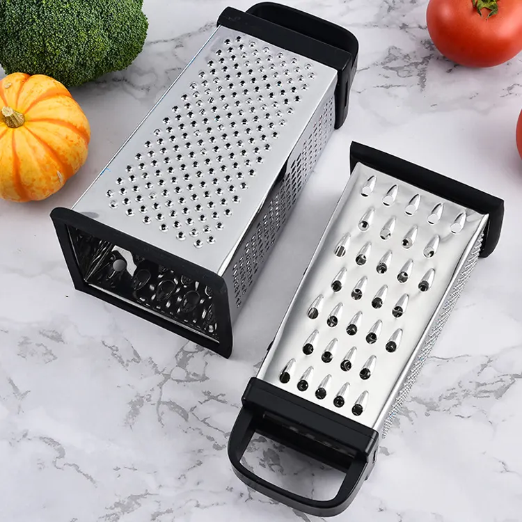 Stainless steel multi function cheese grater flat four-sided vegetable grater cheese grater