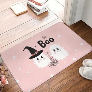 พรมเช็ดเท้าลายการ์ตูนฮาโลวีนทรงสี่เหลี่ยมผืนผ้าสำหรับใช้ในร่ม กันลื่น ทำความสะอาดง่าย ทำจากเส้นใยโพลีเอสเตอร์ สำหรับทางเข้าห้องน้ำ - Product Image 2