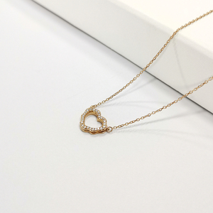 Collar con colgante <span class=keywords><strong>de</strong></span> corazón <span class=keywords><strong>de</strong></span> oro rosa macizo <span class=keywords><strong>de</strong></span> 18 quilates <span class=keywords><strong>de</strong></span> lujo con cadena <span class=keywords><strong>de</strong></span> eslabones <span class=keywords><strong>de</strong></span> diamante para <span class=keywords><strong>compromiso</strong></span>, boda, fiesta o regalo - Product Image 2