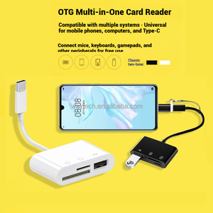 Lecteur de carte 2 en 1 Type-C Adaptateur <span class=keywords><strong>SD</strong></span>/TF pour MacBook <span class=keywords><strong>Pro</strong></span> et PC Interface USB OTG pour téléphones mobiles et appareils photo - Product Image 4