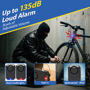 Không Dây Xe Đạp Chống Trộm Báo Động Điều Khiển Từ Xa 135dB Không Thấm Nước An Ninh Thông Minh Khóa USB Có Thể Sạc Lại Động Cơ Xe Đạp Báo Động - Product Image 6