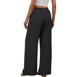 Women's Linen Palazzo Pants Wide Leg High Waist <b>Flowy</b> Beach Trousers With Pockets Breathable Summer Wear - Product Image 5