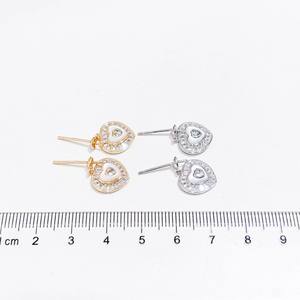 WENCHI 10975 22668DIY อุปกรณ์ตกแต่งมุก ต่างหูเงินแท้ S925 แบบเปล่า ดีไซน์แฟชั่นรูปหัวใจ สำหรับต่างหู DIY ขนาด 6-9 มม. - Product Image 4