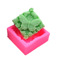 Moule en silicone 3D populaire et classique, motif papillon sur feuilles et fleurs, pour bougies et savons faits main, idéal pour la fabrication de bougies en pain et de savons.