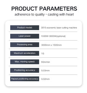 金属レーザー中国工場製品1KW 2KW切断炭素銅鋼板金レーザーカッター - Product Image 4