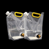 Contenants à boire de 5 litres en plastique transparent pliable portable pour la randonnée, 1 gallon, sac à eau avec bec verseur