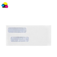 Taille DLX de haute qualité 120X235mm Enveloppes en papier de sécurité à double fenêtre auto-scellantes pour les contrôles imprimés par ordinateur fournis de confiance