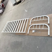 Cadre de lit simple en métal blanc robuste, moderne et solide en acier, taille Queen, pour salon, appartements King, Double et Twin