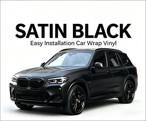 Vinilo Negro Satinado para Envolver Autos, Fácil Instalación, Capa de Liberación de Aire Integrada, Vinilo 3M para Envolver Autos, Vinilo Negro Satinado - Product Image 1
