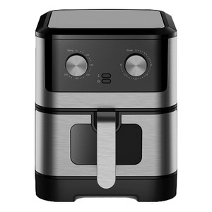 Friggitrice ad aria in acciaio inox trasparente Mondial 8L & 10L con vetro visibile finestra cucina elettrica per uso domestico promozione offerto - Product Image 1