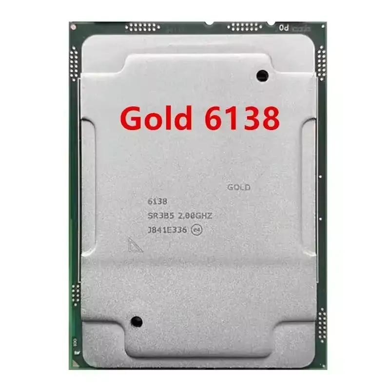 CPU xeon 6138 processador ouro, 20 núcleos, 40 threads, 27,5M, 125W, 2,0GHz, SR3B5, 6138