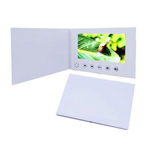 Brochure vidéo personnalisée en papier de 7 pouces, carte-cadeau, écran LCD, promotion commerciale, animation numérique, mariage, Noël - Product Image 1