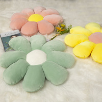 Oreiller mignon en forme de fleur, coussin de fleur, oreiller de lecture et de loisirs et oreiller confortable, coussin de voiture (Beige/jaune, 40cm x 40