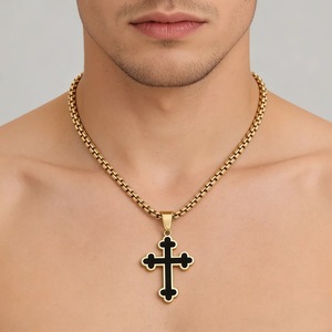 Pendentif Croix en Acier Inoxydable Plaqué Or 18K Anti-ternissement de Qualité Supérieure, Étanche et Anti-rouille, Collier Religieux, Bijou Minimaliste - Product Image 6