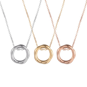 European and American Retro Irregular <b>Titanium</b> Steel Necklace Stainless Steel Pearl Circle Exaggerating Collarbone Necklace - Product Image 4