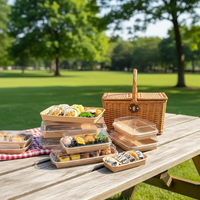 Emballage de restaurant jetable, biodégradable, recyclable, écologique, boîte à pâtes carrée octogonale en papier kraft, boîte à emporter pour la restauration rapide