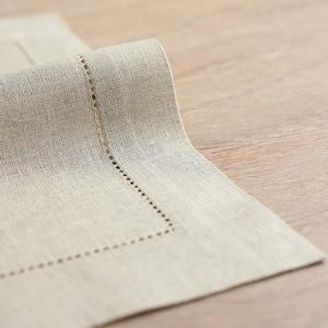 ผ้าเช็ดปากแบบเย็บลายจุดผ้าปูโต๊ะผ้าลินินฝรั่งเศส - Product Image 4