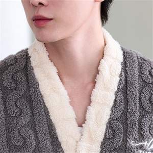 Piyama Pria Bahan Thermal Coral Fleece Model Couple Lengan Panjang untuk Pakaian Rumah, Dapat Dicuci dengan Mesin - Product Image 3