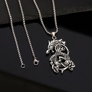 Vintage Viking <b>Celtic</b> Knot Dragon Geometric Classic Pendant <b>Necklace</b> Men's No Fade - Product Image 3