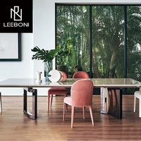 Salle à manger moderne de luxe Accueil Mobilier Base en métal Table à manger en marbre Fabriqué en Chine