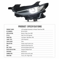Phare LED modifié avec clignotant séquentiel, phare de remplacement de style OEM pour Mazda3 Axela nouvelle génération