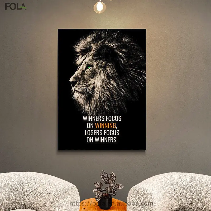 Lion Motivational Wand kunst Leinwand Malerei Inspirierende Positive Zitate Tier Poster und Drucke für Office Home Decor Cuadros