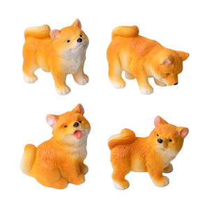 Realistis Shiba Lnu Resin boneka anak anjing miniatur emulasional anjing kecil hewan kerajinan untuk kue Topper telur Paskah hadiah ulang tahun - Product Image 5
