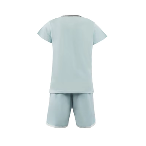 ชุดเซ็ตสองชิ้นสำหรับเด็กผู้ชาย HAPA ลายพิมพ์สีฟ้าอ่อน แขนสั้น ผ้าคอตตอนผสม สวมใส่สบาย สไตล์ Preppy สำหรับฤดูร้อน เหมาะสำหรับใส่ทุกวัน - Product Image 5