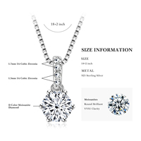 Kalung Liontin Berlian Moissanite 6.5mm 8mm D VVS1 untuk Wanita Perak Asli 925 Berlapis Emas 14k Perhiasan Berkualitas Tinggi Hadiah